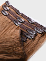 Almond Brown Human Hair Clip In Extension
