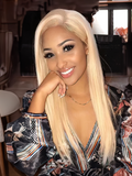 Petaluxe 613 Blonde Transparent 360 Lace Wig Straight Human Hair