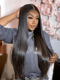 Petaluxe Super Natural V Part Straight Human Hair Glueless 0 Skill Needed Wig
