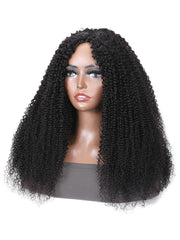 EasiContour V Part Kinky Curly Wig Glueless Protective Style Human Hair Wig 150% Density