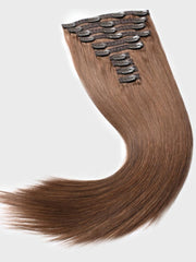 Chocolate Brown Human Hair Clip In Extension