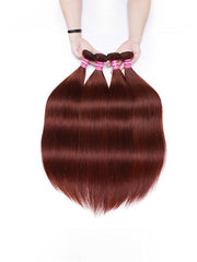 Vibrant Reddish Brown Silky Straight 4Pcs 100% Remy Human Hair Bundles Deal