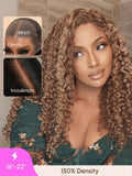 Petaluxe [Pre-Everything Limited Offer] 13x4 Pre-Everything Lace Frontal Honey Blonde Highlights Jerry Curly Bouncy Wig with Baby Hair