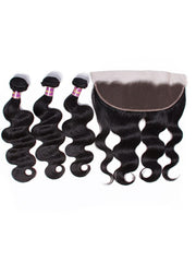 Body Wave 13x6 Lace Frontal with 3 Bundles Human Hair