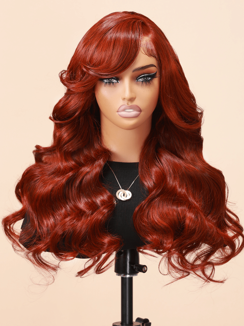 [Limited Offer] 13x4 Pre-Everything Wig Reddish Brown Pre-Cut Lace Frontal Body Wave Wig