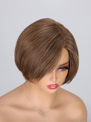 Graceful Resolute Monofilament Semi Hand Tied Chocolate Mix Short Hair Wig