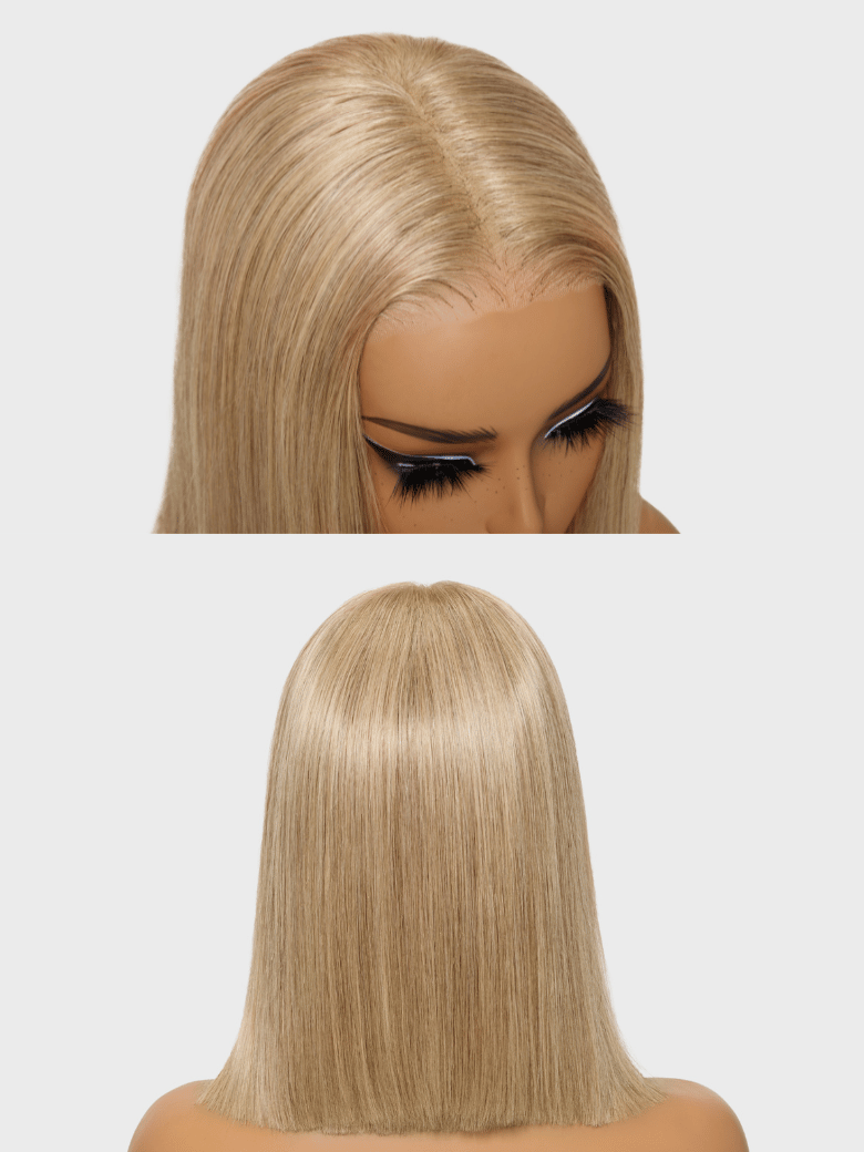 Bye-Bye Knots Wig 7x5 Lace Peach Gold Straight Bob Wig