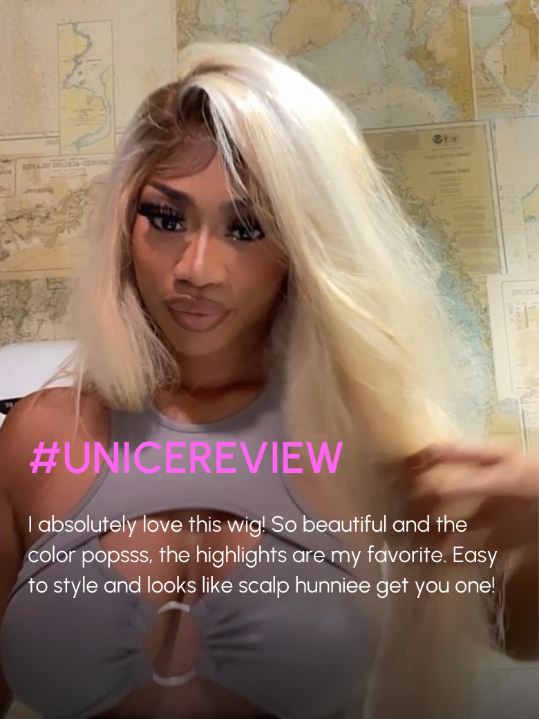 13x4 Lace Front Straight Wig Glossy Blonde With Silver Highlight Bratz Doll Vibes Inspired