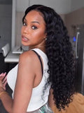 Petaluxe 7x5 Bye Bye Knots & 13x4 Pre-Everything? Pre Cut Lace Natural Black Water Wave Curly Drawstring No Baby Hair
