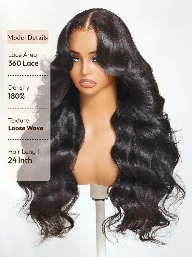 Hair Full Lace Body Wave Transparent Lace Human Hair Wig Preplucked with Baby Hair