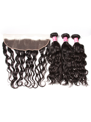 Hair 3 Bundles Natural Wave Hair With 13x4 Lace Frontal