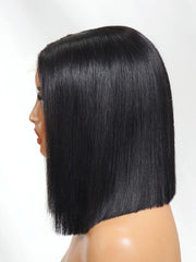 2x6 Lace Closure 200% Density Black Bob Wig