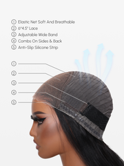 Put On And Go 6x4.5 Pre-Cut Lace Brown Piano Highlights Bob Wig 150% Density