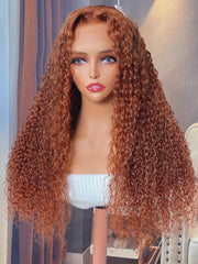 13x4 Lace Frontal Auburn Brown Jerry Curly Pre-Everything Wig