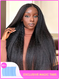 Petaluxe [Flash Sale] Realistic 4C Kinky Edges 13x4 Lace Front Kinky Straight Wig 150% Density 100% Human Hair Wigs