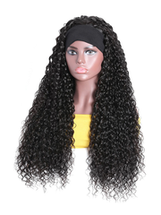 Hair Headband Scarf Hair Wig Curly Virgin Human Hair Glueless Wigs No plucking wig for women Virgin Hair Non Lace Front Wig