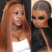13x4 Pre-Everything? Lace Frontal Black Cherry Perfect Melt Layered Straight Wig
