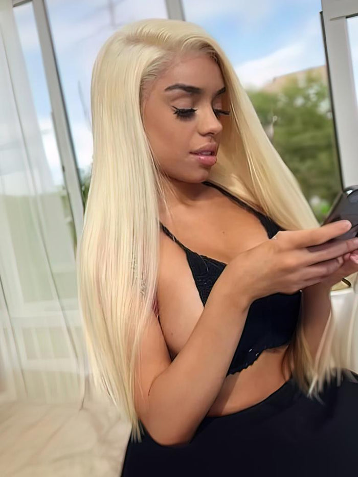 Petaluxe 613 Blonde 4x4 Straight Virgin Human Hair Lace Closure Free Part