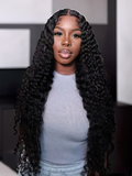 Flash Deal Petaluxe Magic Dry Straight & Wet Curly Wig 2 Styles in 1 V Part Curly Human Hair Black Wig