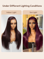 13x4 Pre-Everything? Lace Frontal Wig Black Cherry Layered Straight Wig