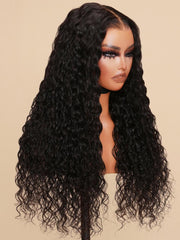5x5 Thin HD BlendAway Lace Closure Glueless Water Wave Wig with Bleached Knots Match All Skin Tones 150% Density