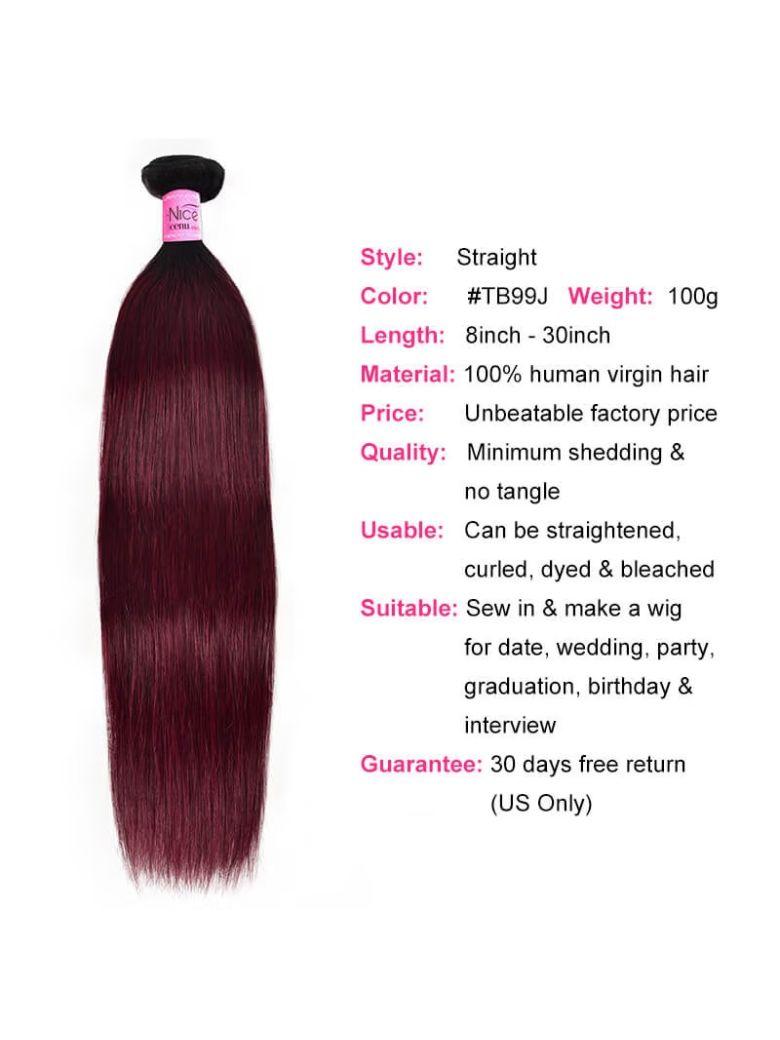Hair High Quality Novel #TB99J Straight & Body Wave Virgin Hair 1 Bundle for Sew In