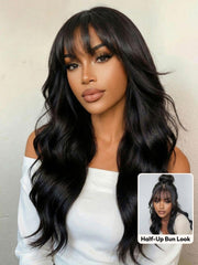 Bye-Bye Slip? Wig Feathered Layer Left Side Part 200% Density Wig with Secure Silicone Strips and Drawstring