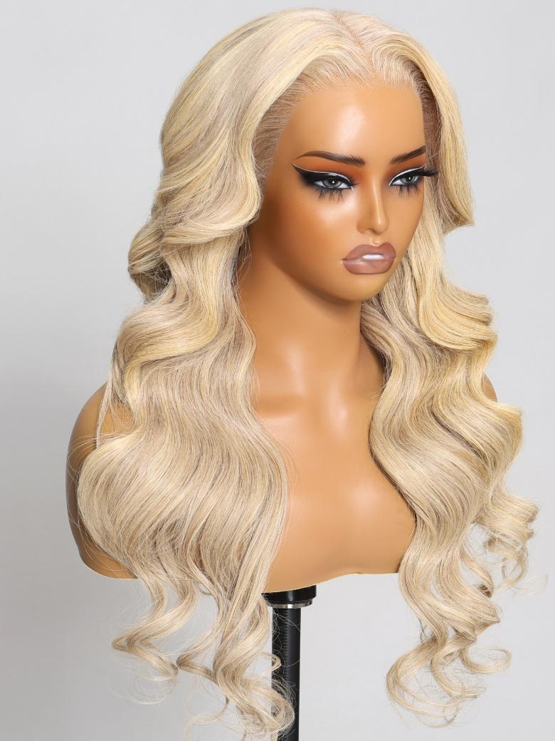 13x4 Pre Done Everything Lace Front Body Wave Ash Blonde Summer Color