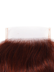 Dark Auburn Body Wave Remy Human Hair 4x4 Free Part Closure