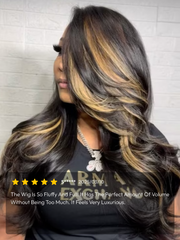 Bye-Bye Knots Wig 7x5 Lace Loose Wave Butterscotch Highlights Brown Bouncy Wig 150% Density