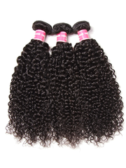 Hair Curly Human Hair 3 Bundles With T Part Lace Closure Virgin Hair Curly Bundles With Closure Full Head Natural Black