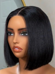 2x6 Lace Closure 200% Density Black Bob Wig