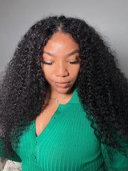 Glueless V Part Beginner Friendly Wig Natural Scalp Curly Human Hair Wig