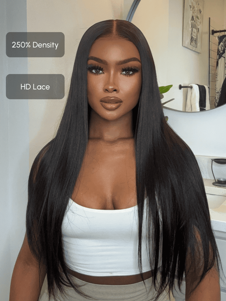 [250% Density=$169] Hair 250% Density Suit for Autumn Silky Straight 5x5 Glueless HD Lace Wig