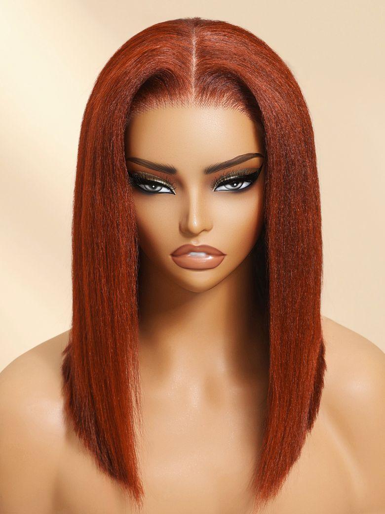 [Limited Time Offer] Bye-Bye Knots 7x5 Lace Reddish Brown Yaki Bob Wig