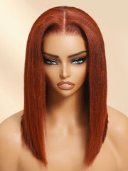 [Limited Time Offer] Bye-Bye Knots 7x5 Lace Reddish Brown Yaki Bob Wig