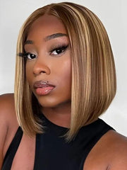 13x4 Lace Front Strawberry Blonde Highlighted Bob Wig