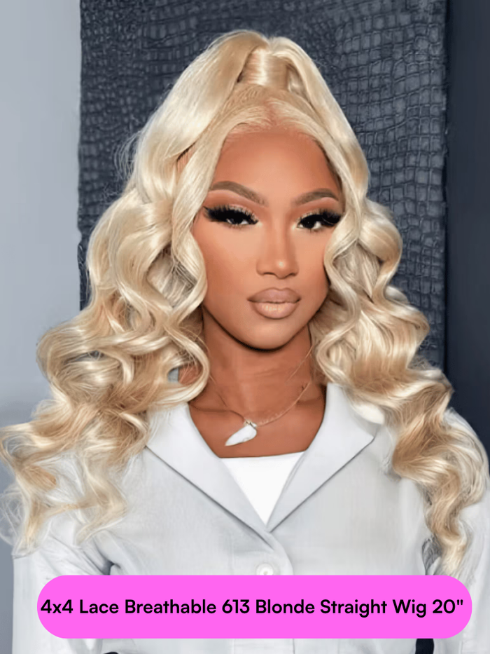 Petaluxe [20"=$79,24"=$99] 4x4 Lace Breathable 613 Blonde Straight Wig Or 180% Density 13x4 Pre-Everything Lace Front Wig