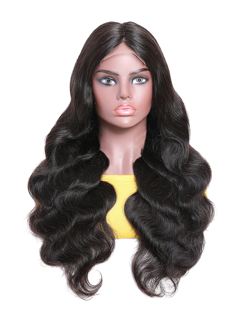 Body Wave Lace Part Wig 150% Density Natural Black 100% Virgin Human Hair Wigs For Women