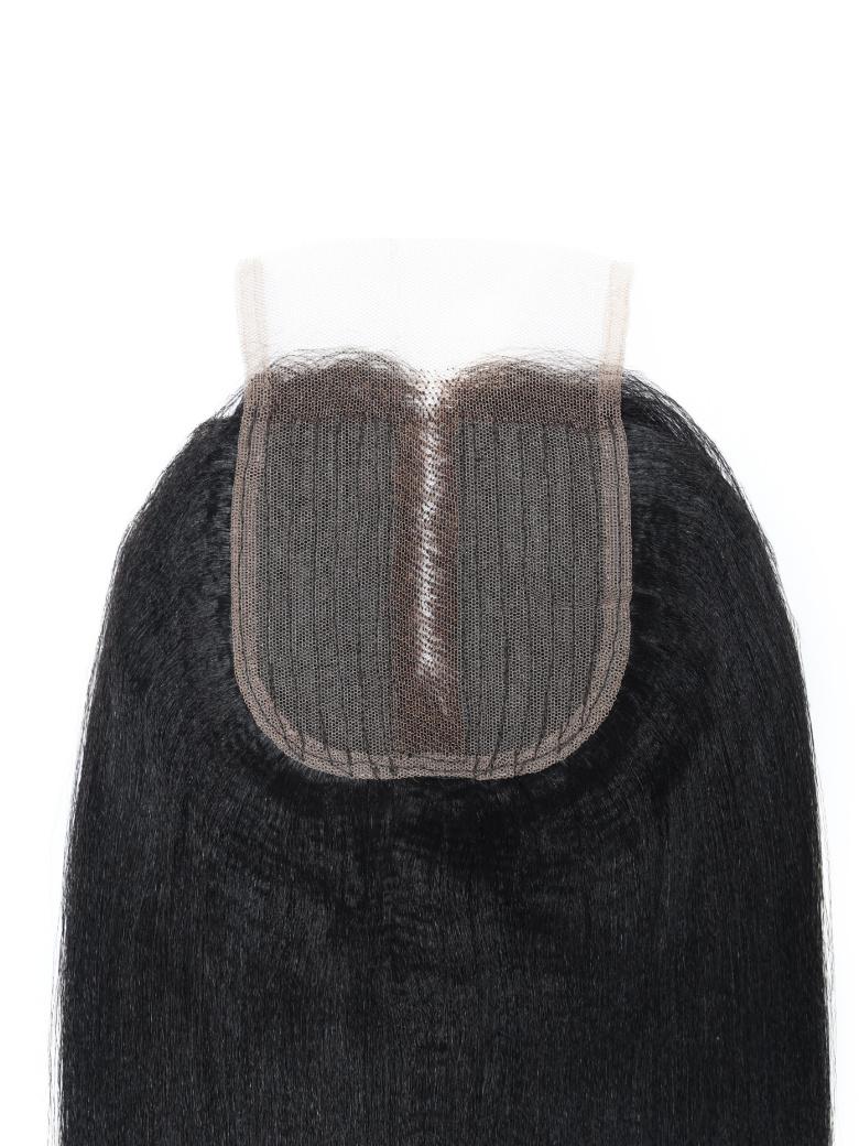 Upgrade 4x0.75 T Part Closure Black Yaki Human Hair Closure