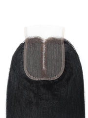 Upgrade 4x0.75 T Part Closure Black Yaki Human Hair Closure