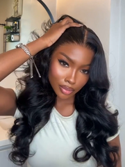 13x4 HD Real Scalp? Wig Pull And Go Drawstring Loose Wave with Face Framing Curtain Bangs