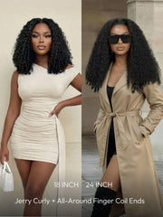 Bye-Bye Knots 7x5 Pre Cut Lace Curly Texture Premium Hair Wig With Finger Coil Ends