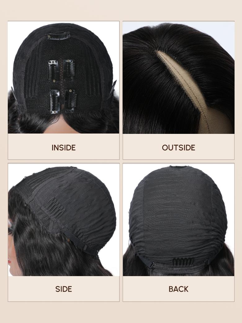 [24"=$149] Weekend Sale Beginner Friendly Natural Looking V Part Kinky Straight Wig No Glue Upgrade U Part Human Hair Wig