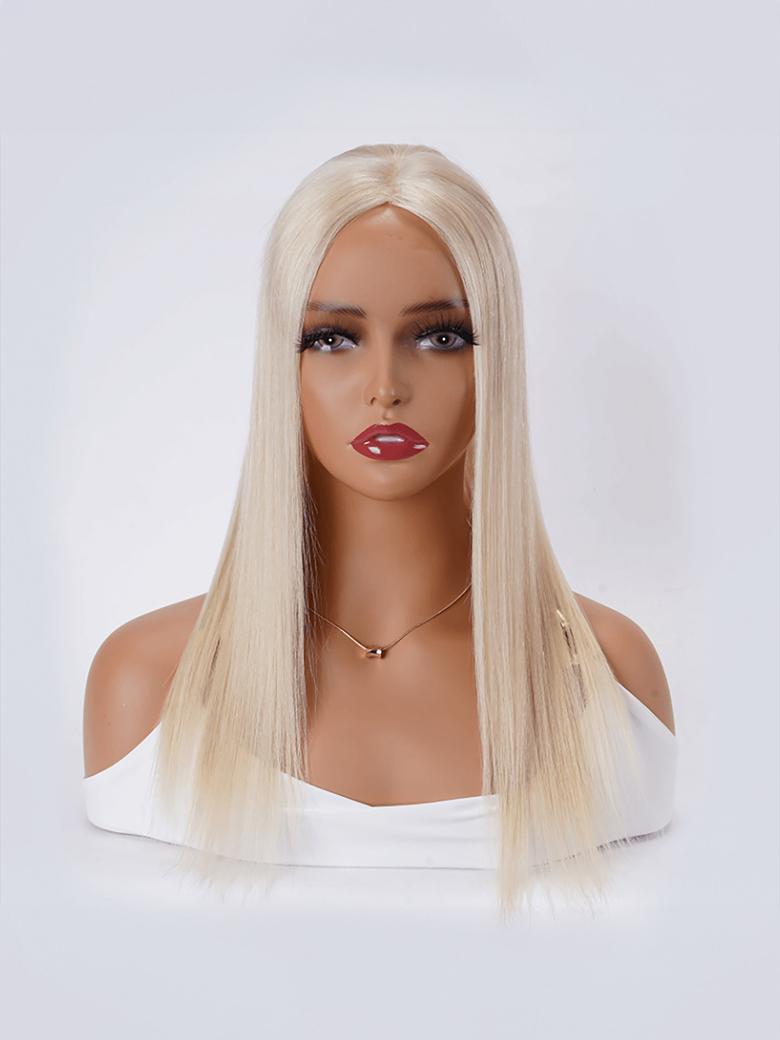 Hair Topper Platinum Blonde Lightweight And Breathable Lace Front Clip In
