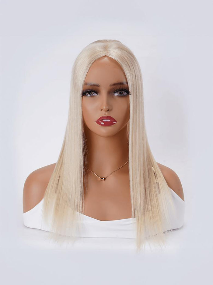 Petaluxe Hair Topper Platinum Blonde Lightweight And Breathable Lace Front Clip In