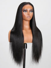 Put On And Go 6x4.5 Pre Cut Lace Straight Black Put On And Go Glueless Air Wig