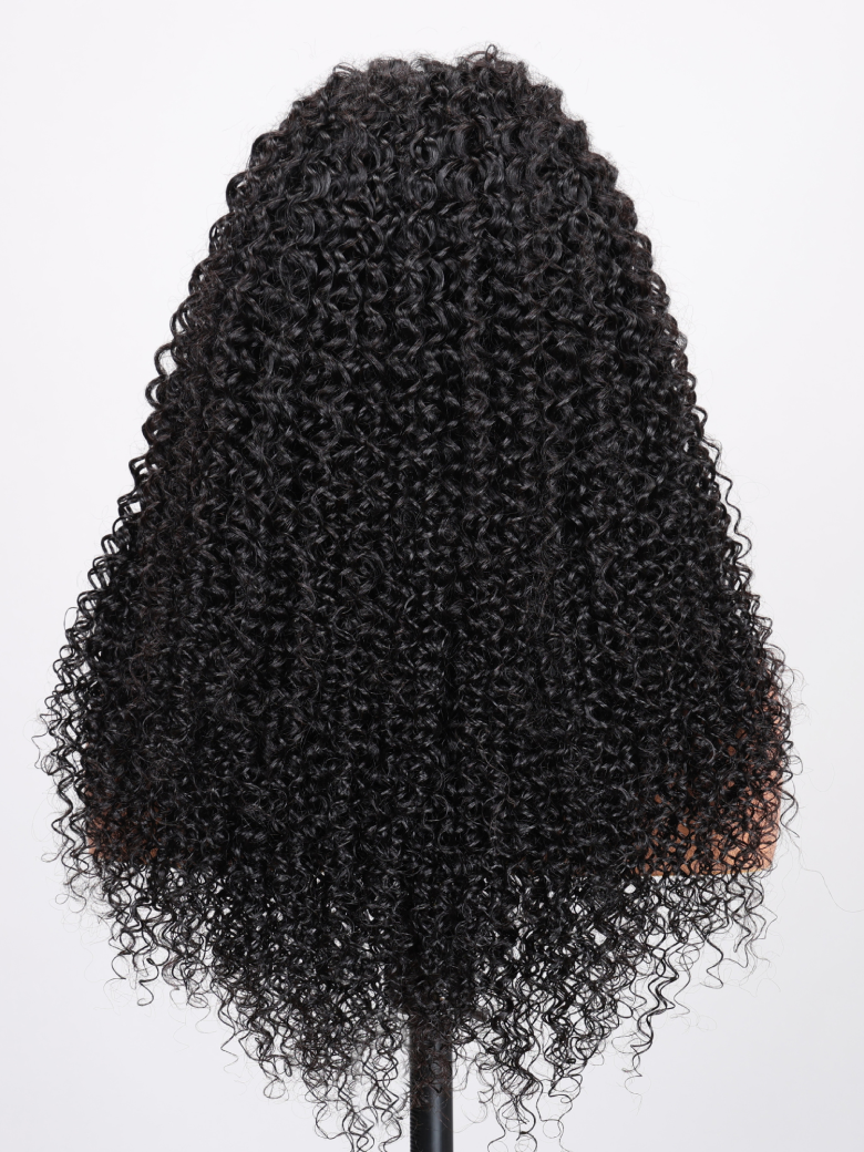[6x4.5 20 Inch = $139] Put On And Go 6x4.5 Pre Cut Lace Jerry Curly Black Glueless Air Wig