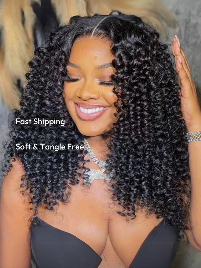 7x5 Bye-Bye Knots Wig 150% Density & 5x5 HD Lace 180% Density Jerry Curly Wig With Bleached Invisible Knots