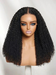 7x5 Bye Bye Knots Glueless Wig Black Kinky Curly Wig With 4C Baby Hair Drawstring Wig